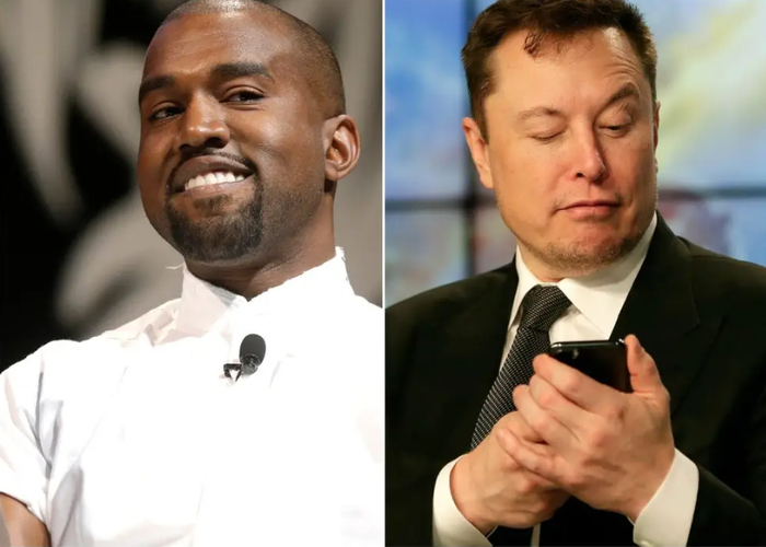 坎耶·韦斯特（左），埃隆·马斯克（右）