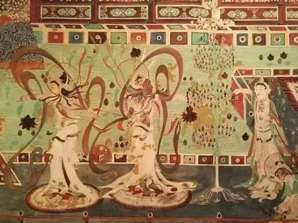 敦煌莫高窟第220窟胡旋舞图局部。