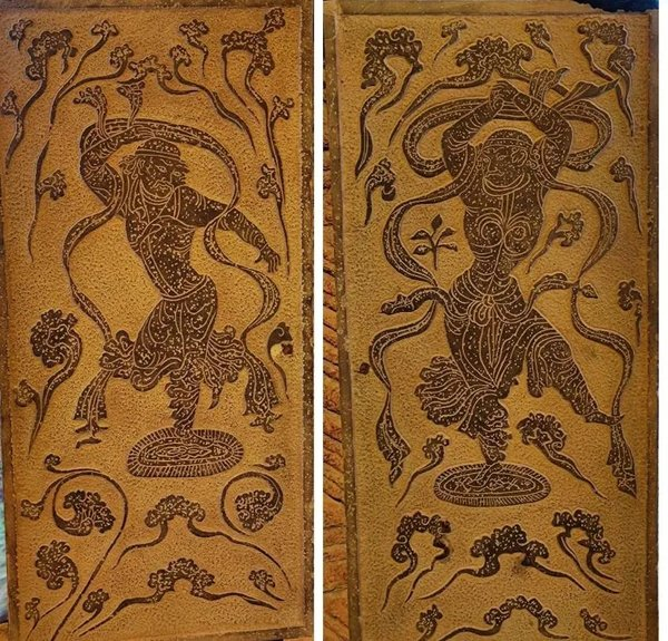 宁夏盐池窨子梁唐墓出土胡旋舞石刻墓门,现藏宁夏回族自治区博物馆。