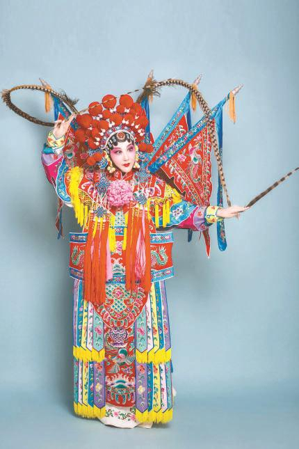 2021年,刘莉莉在中央电视台新年戏曲晚会表演柳琴戏《樊梨花》,图为剧照。 