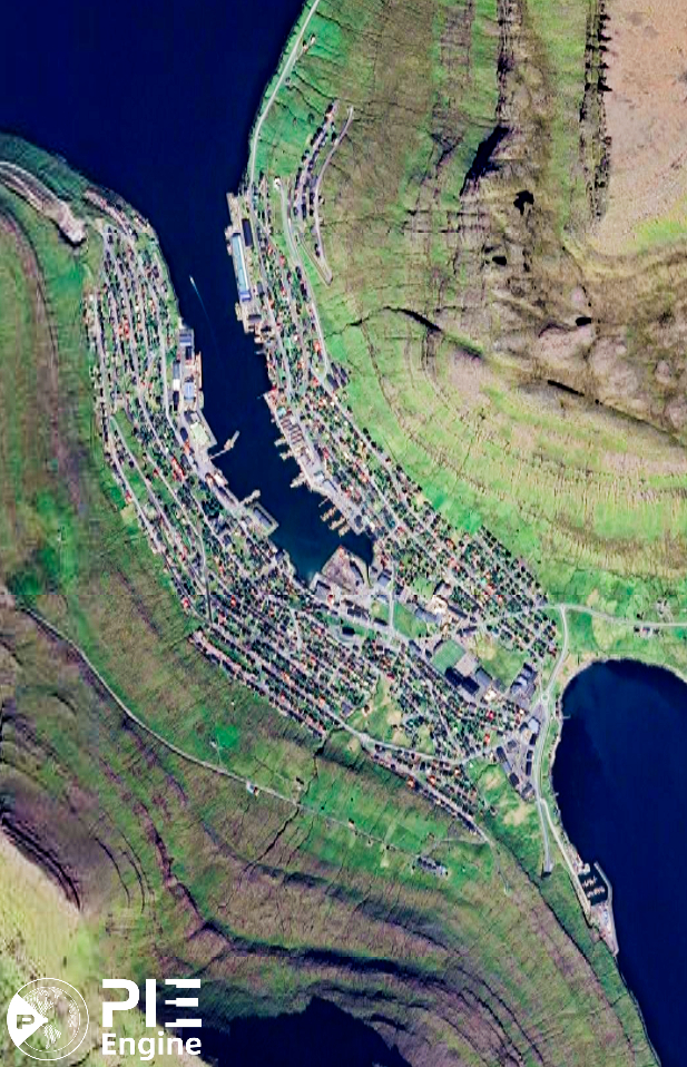 法罗群岛·克拉克斯维克海运港口。图源：PIE-Engine Server