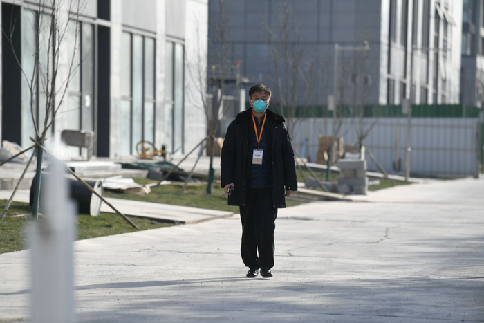 朗悦花园方舱总指挥李瑞杰，他待到了休舱前最后一刻。新京报记者王颖 摄