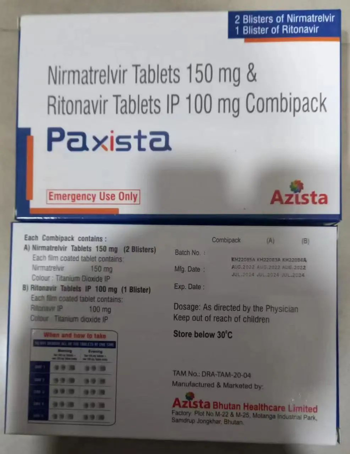 印度代购发给记者的印度新冠仿制药Paxista的图片