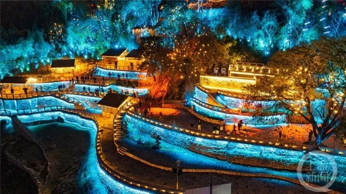 三峡里·竹枝村美轮美奂的夜景