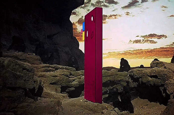 《太空漫游2001》中，猿人触摸这块石板获得了智慧