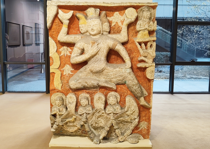 第十窟须弥山的浮雕3D打印局部