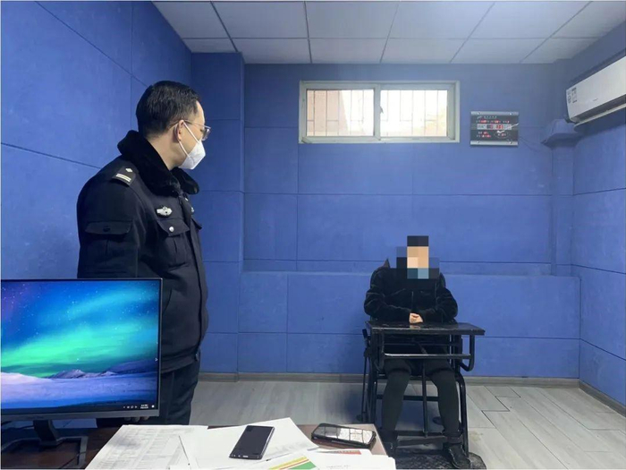 王某被涧西警方抓获。图源：洛阳市公安局涧西分局