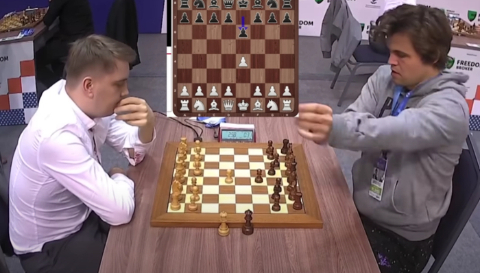 卡尔森第一步棋拍表，时间只剩31秒