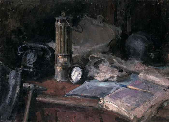 《山西同家梁矿矿长办公桌》&nbsp;油画&nbsp;1962年