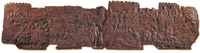  《血肉长城》陶瓷壁雕&nbsp;1983-1989年&nbsp;中国国家博物馆