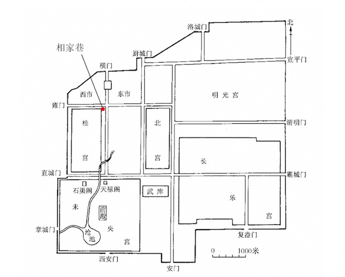 图4 齐故城遗址位置示意图（采自《山东临淄齐故城试掘简报》）