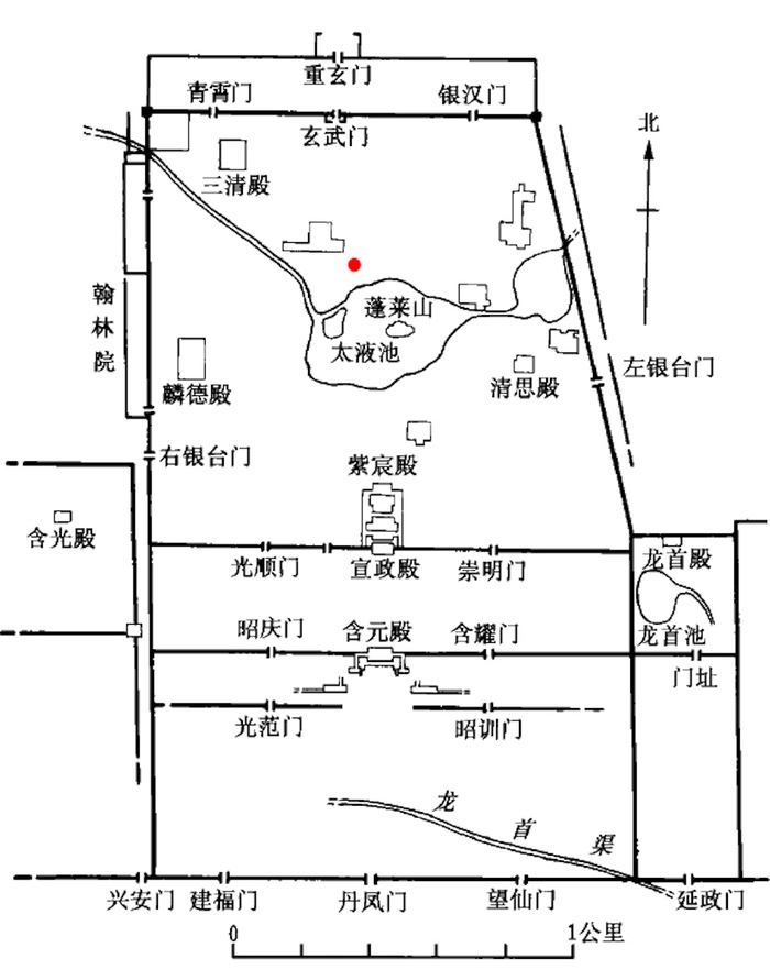 图16 唐长安大明宫太液池北灰坑出土封泥地点示意图（龚国强提供）