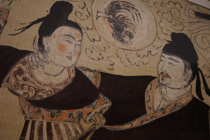 唐代 彩绘伏羲女娲麻布画局部 