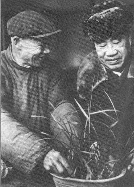 朱德与我园养兰师傅诸涨富 中山公园 供图