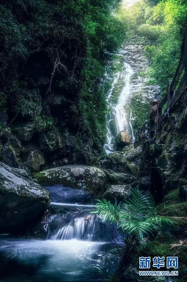 桂林黄沙秘境大峡谷里的瀑布。图源：新华网
