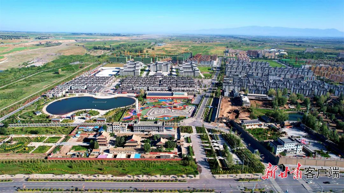 空中俯瞰民乐县文化产业园片区。新甘肃·甘肃日报通讯员 王鹏