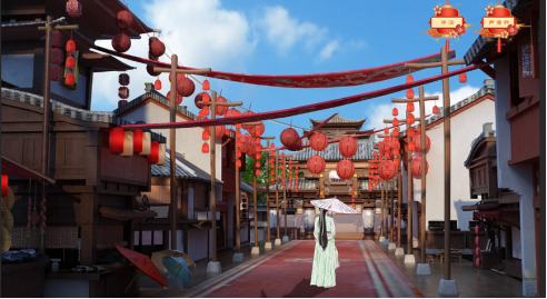 越秀西湖元宇宙花市示意图