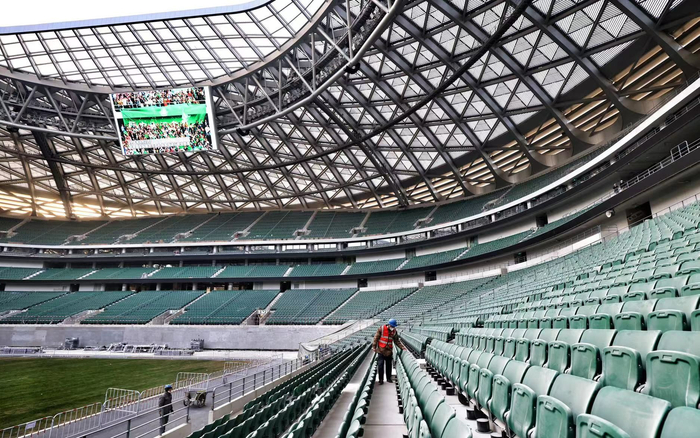 “新工体”6.8万个座席的C值（视线升高值）全部在FIFA要求的60-120毫米之间。新京报记者 陶冉 摄