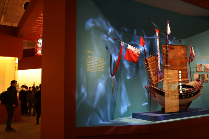 展览展出的台湾船模型。  新京报记者 浦峰 摄