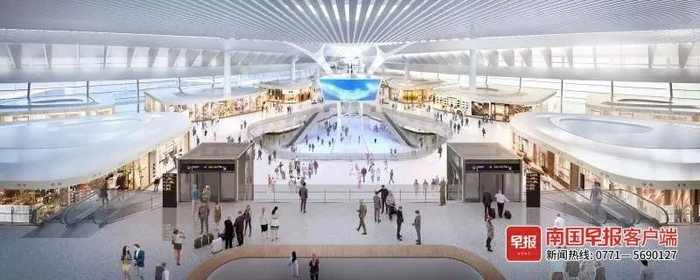 ▲T3航站楼空侧商业区效果图。广西机场管理集团供图