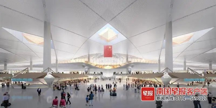 ▲T3航站楼值机大厅效果图。广西机场管理集团供图