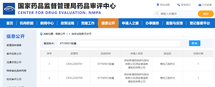 《药物临床试验批准通知书》 图/官网