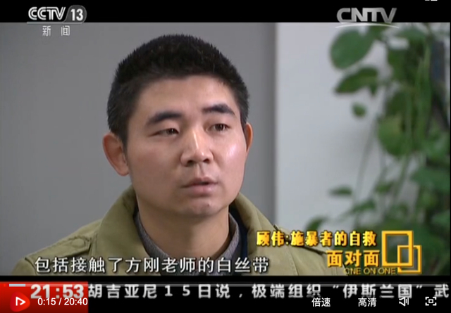 顾伟参加央视《面面观》节目画面截图。图源：央视网