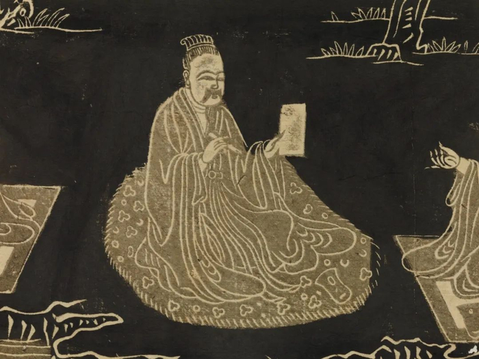 兰亭流觞图并兰亭诸帖墨拓巻（明拓）局部 东京国立博物馆藏