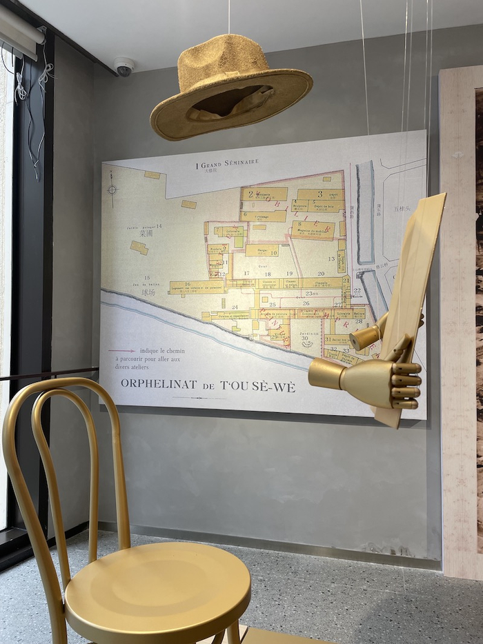 展览现场 19世纪中期 土山湾的建筑分布图