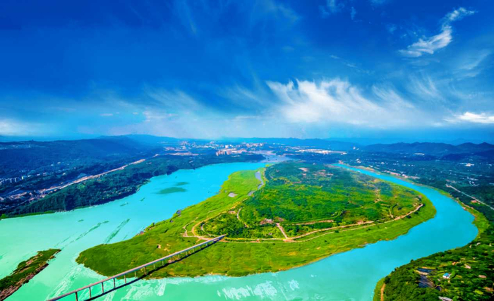 广阳岛全景鸟瞰图