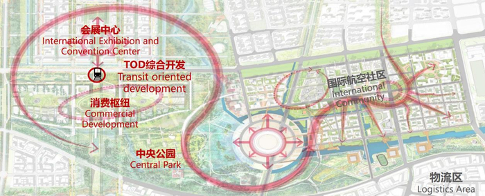 大兴机场临空区会展中心和消费枢纽项目区位图