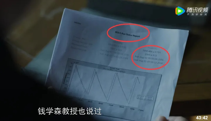 ▲剧中的相关报告上写着BES-II。