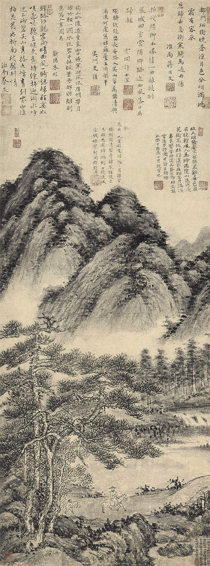 〔图四〕 明 谢缙 《云阳早行图》 轴 上海博物馆藏