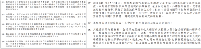 截图自恒大汽车公告，罗兵咸永道提及的八大问题