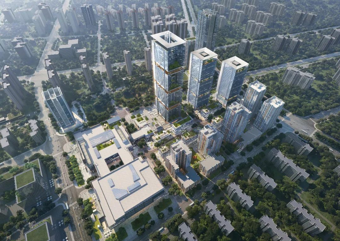 雨花数字城核心区华润商务一期项目鸟瞰效果图。企业供图