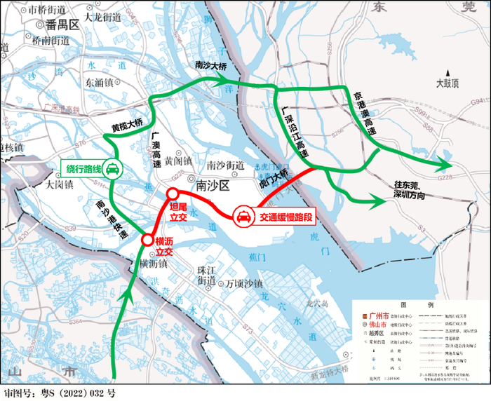 附图5 坦尾立交-虎门大桥段绕行方案图