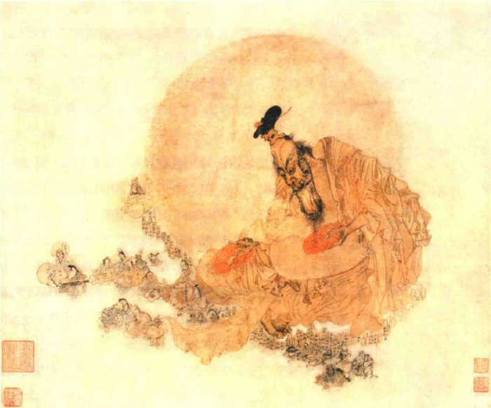 盘古，宋代纸本设色，佚名