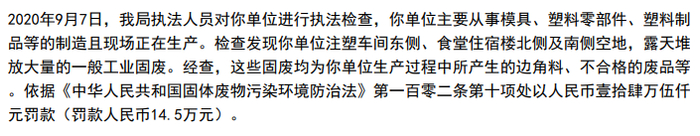 处罚摘要，数据来源：企查查