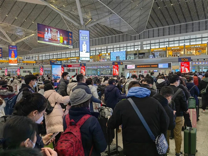 ▲2023年1月20日，陕西西安，西安北站迎来旅客出行热潮。图/IC photo
