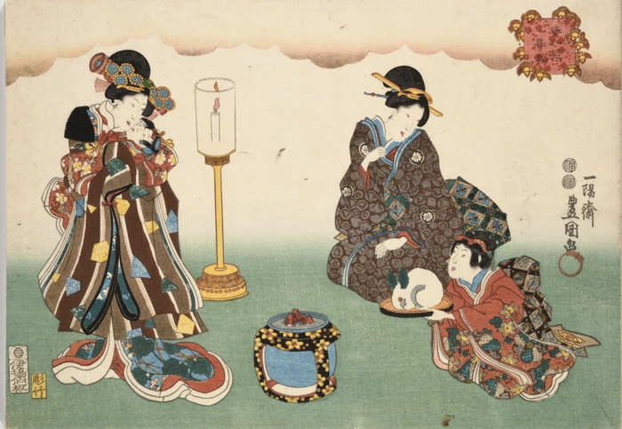 歌川国贞，《暮雪》，选自《姿八契》，1850年，美国大都会博物馆藏