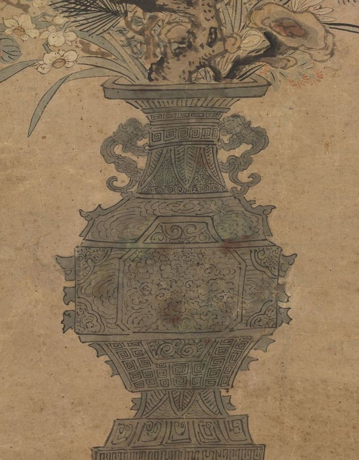 明 边文进 岁朝图 轴（局部） 台北故宫博物院藏