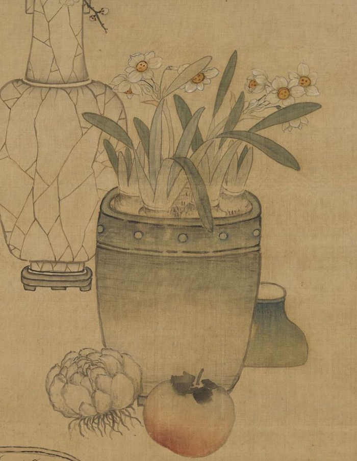 明 陆治 岁朝图 轴（局部） 台北故宫博物院藏