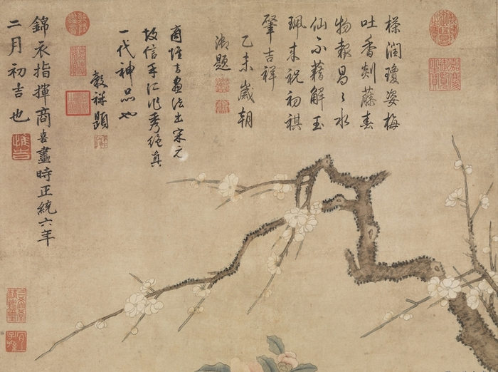 明 商喜 岁朝图 轴（局部） 台北故宫博物院藏