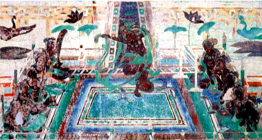 莫高窟第320窟，胡腾舞（盛唐）