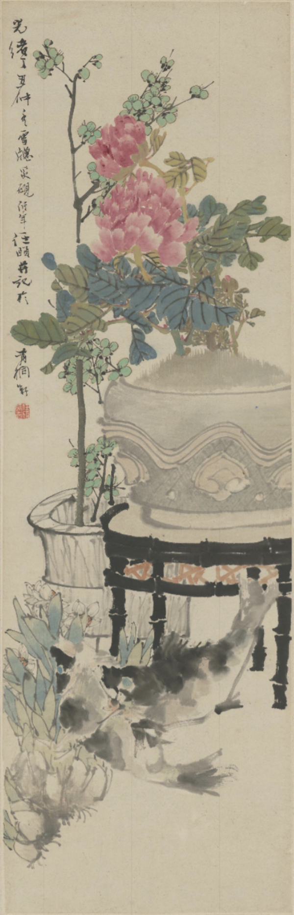 清 任颐 岁朝图 轴 故宫博物院藏