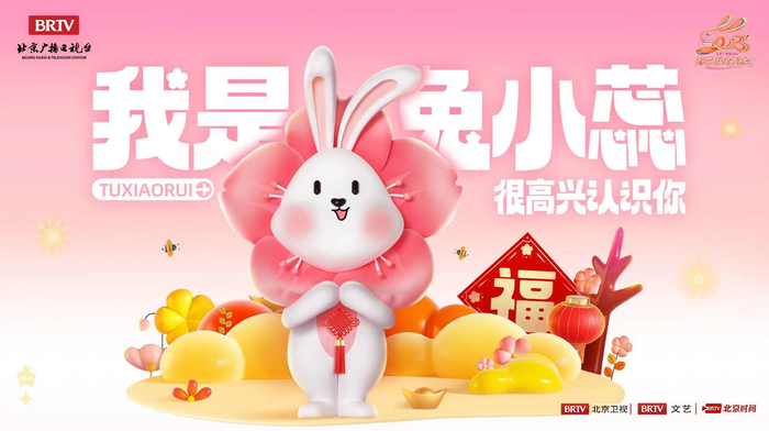 设计团队希望兔小蕊更喜庆、讨喜，对新的一年有爱、有期盼。  节目组供图