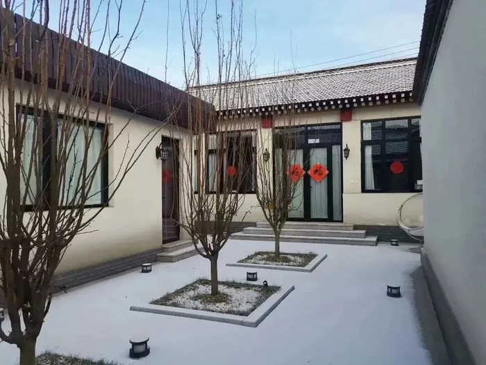 民宿雪景。
