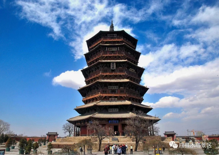 应县木塔景区。  图片源自应县木塔景区官方微信公众号