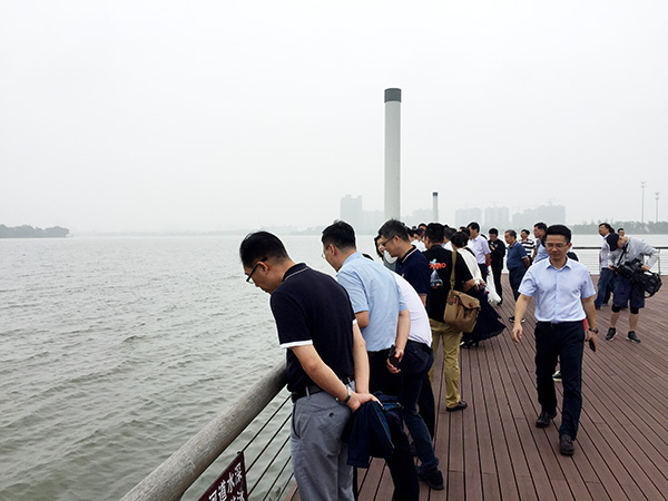 沪苏浙皖三省一市部分人大代表在苏州市吴江调研水环境治理情况。澎湃新闻记者 李佳蔚 图