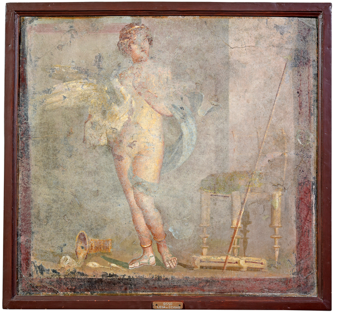 勒达与天鹅，庞贝，彩绘壁画，1世纪